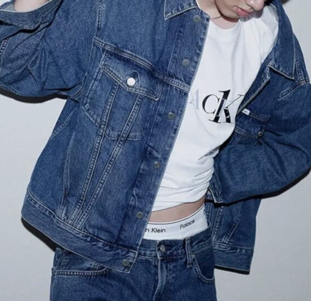 Calvin Klein Jeans Vintage 90s cK Denim Trucker Jacket Blue Rinse Sz XL Classic